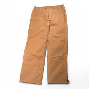 Vintage Carhartt Pants Mens 38x33 Brown Duck Canvas Union Made USA 100 Years 80s